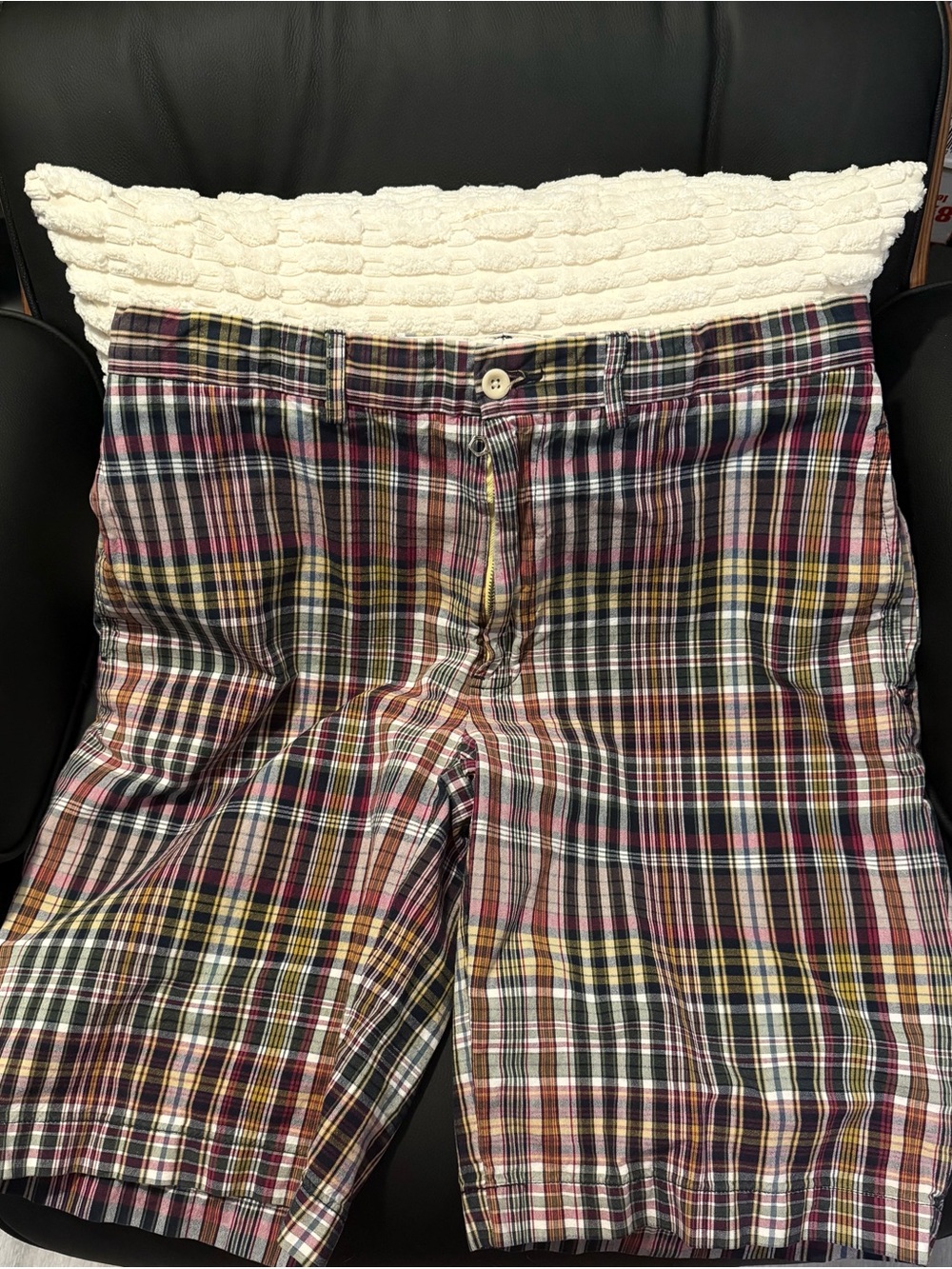 Polo Ralph Lauren Madras Plaid Shorts Men's 34 100% Cotton Flat Front